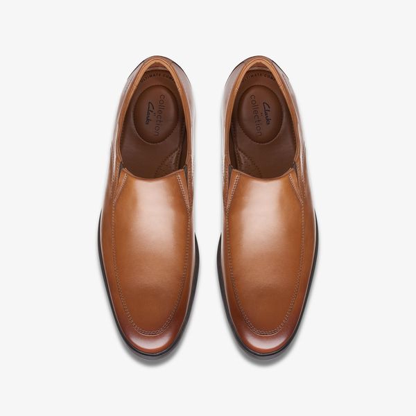 Men's Whiddon Step Dark Tan Leather Loafers - Image 6