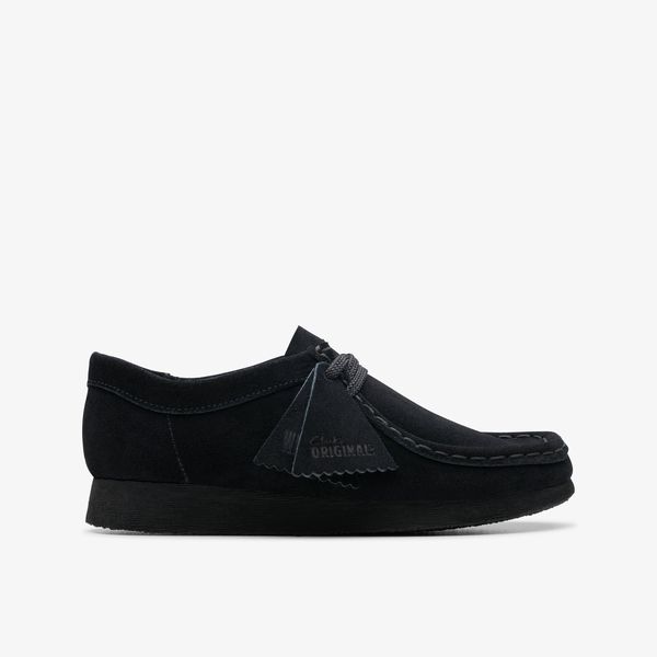 Kids Wallabee Older Black Suede Shoes