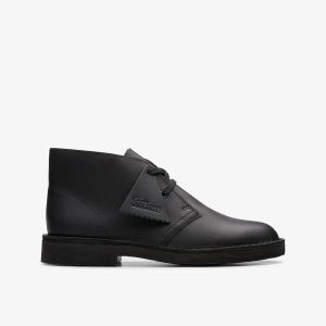 BOYS Desert Boot Older Black Leather Boots