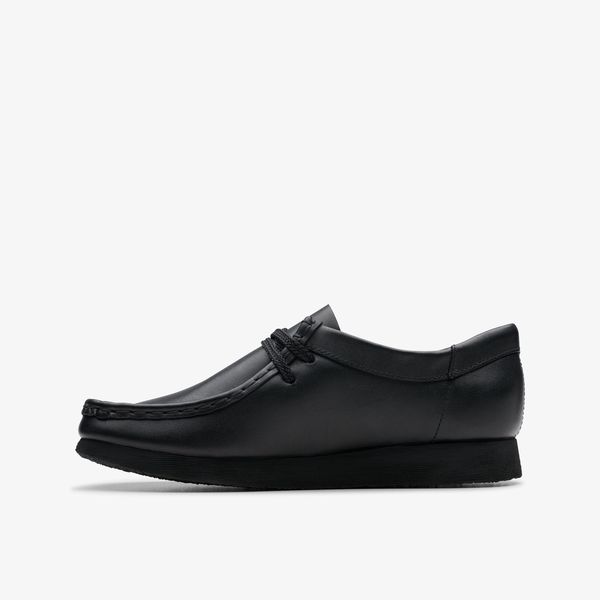Kids Wallabee™ Older Black Leather Shoes - Image 2