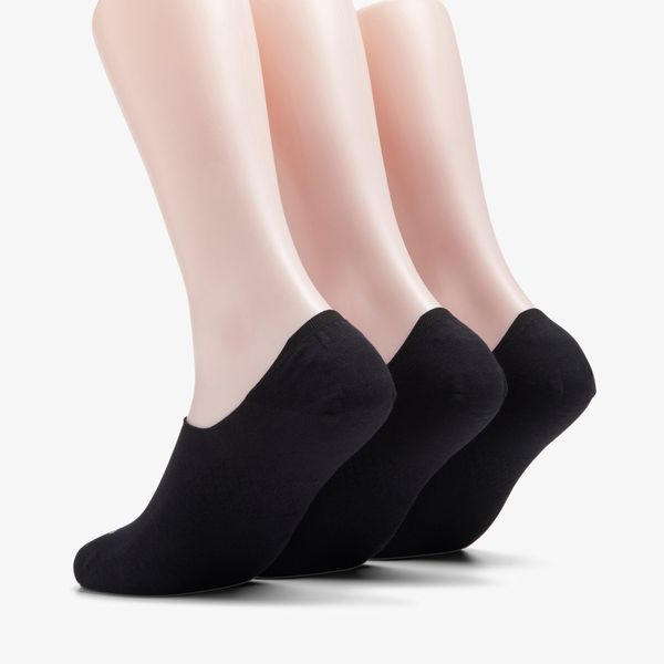 Mens 3 pack Solid Liner Black Socks - Image 2
