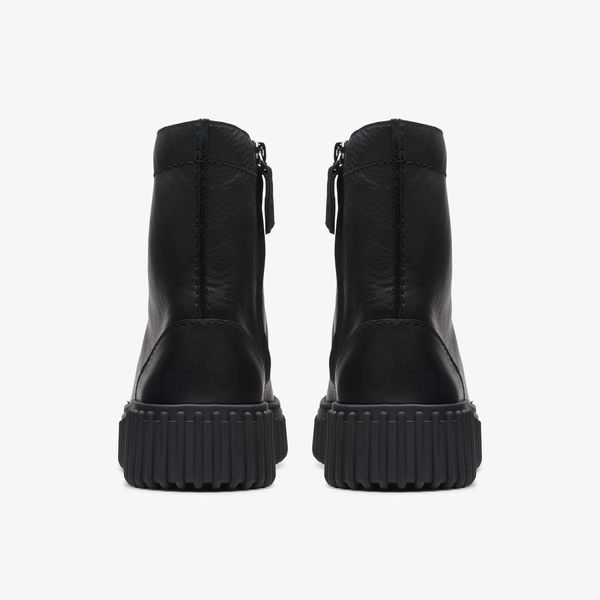 WOMENS Torhill Rise Black Leather Ankle Boots - Image 5