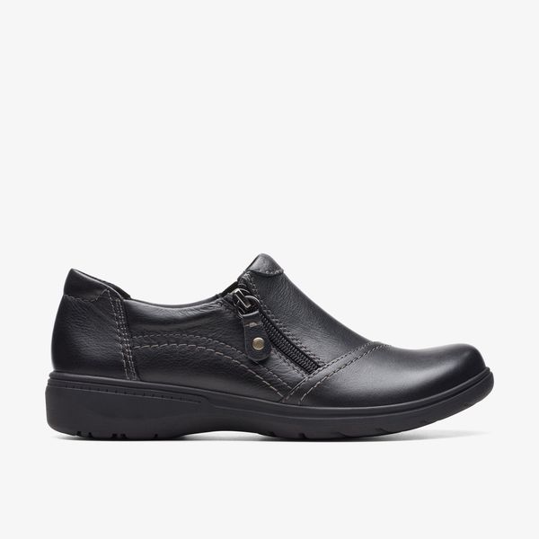 Women's Carleigh Ray Black Leather Slip Ons