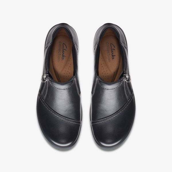 Women's Carleigh Ray Black Leather Slip Ons - Image 6