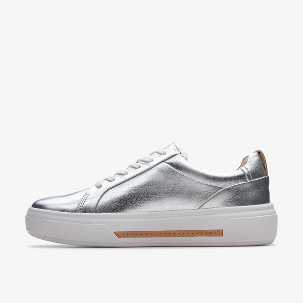 Women's Hollyhock Walk Silver Leather Sneakers - Image 3