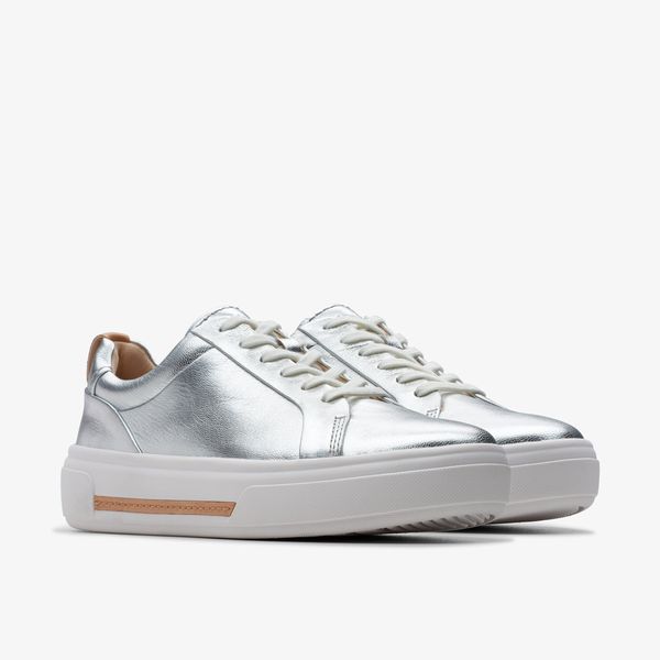 Women's Hollyhock Walk Silver Leather Sneakers - Image 5