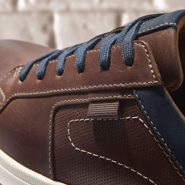 Men's Mapstone Lace Mahogany Leather Sneakers - Image 2