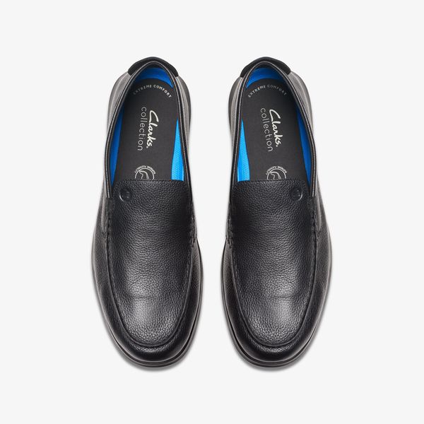 Men's Flexway Step Black Leather Loafers - Image 6