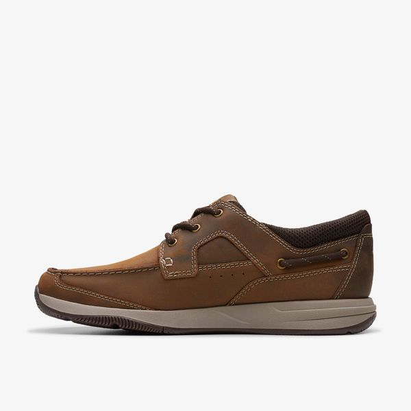 Mens Sailview Lace Beeswax Leather Boat Shoes - Image 2