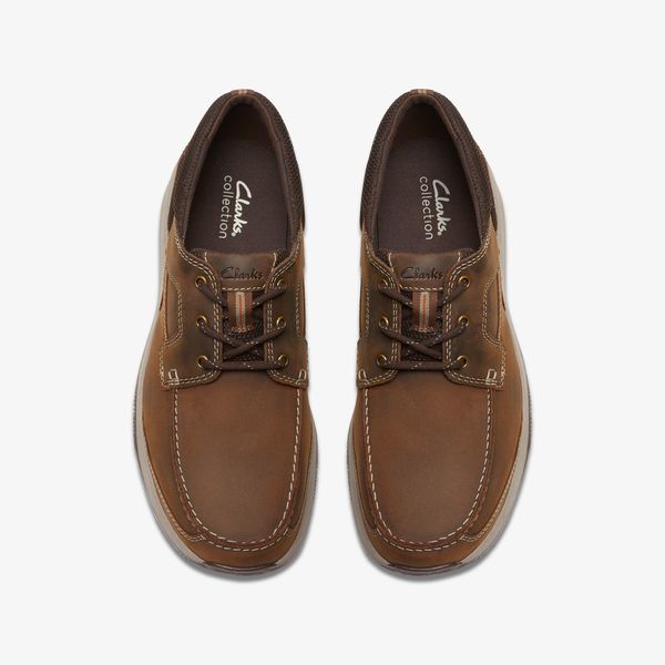 Mens Sailview Lace Beeswax Leather Boat Shoes - Image 6