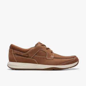 Mens Sailview Lace Light Tan Nubuck Boat Shoes