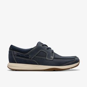 Mens Sailview Lace Navy Nubuck Boat Shoes