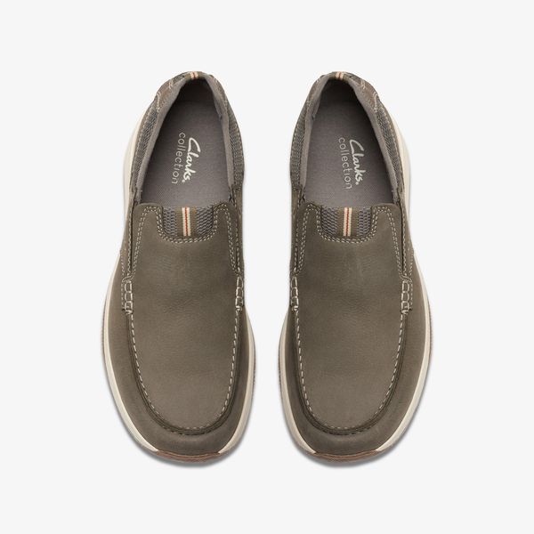 Mens Sailview Step Taupe Nubuck Slip-On Boat Shoes - Image 6
