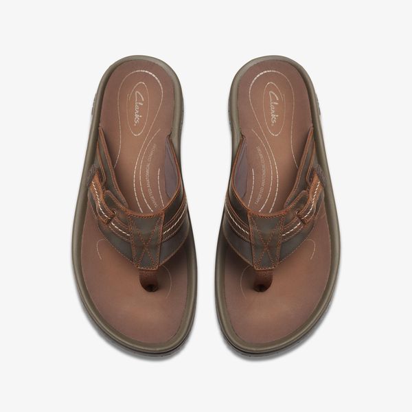 Mens Wesley Sun Beeswax Leather Flip Flop Sandals - Image 6