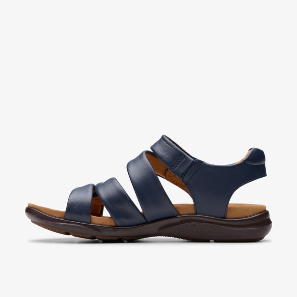 Women's Kitly Ave Navy Leather Flat Sandals - Image 2