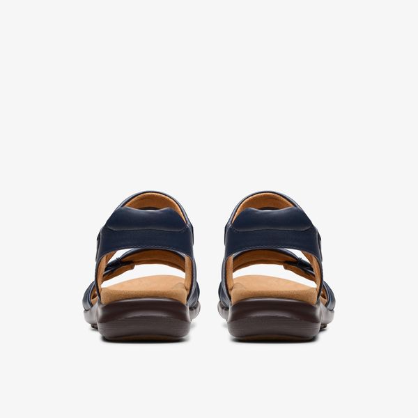 Women's Kitly Ave Navy Leather Flat Sandals - Image 5