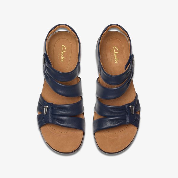 Women's Kitly Ave Navy Leather Flat Sandals - Image 6
