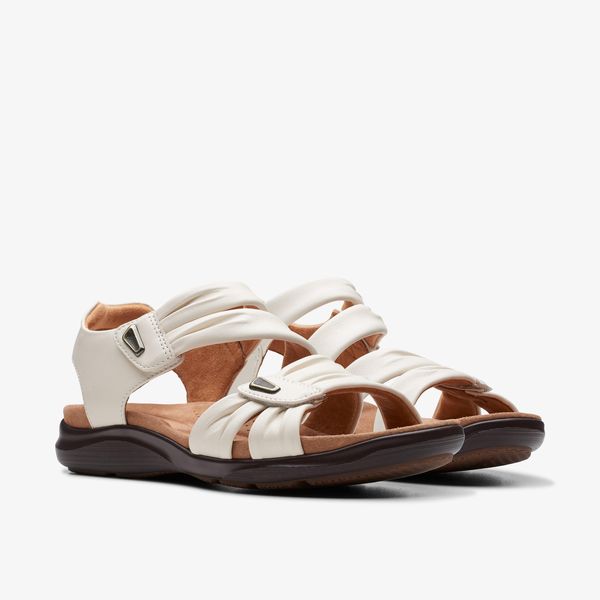 Women's Kitly Ave Off White Leather Flat Sandals - Image 4