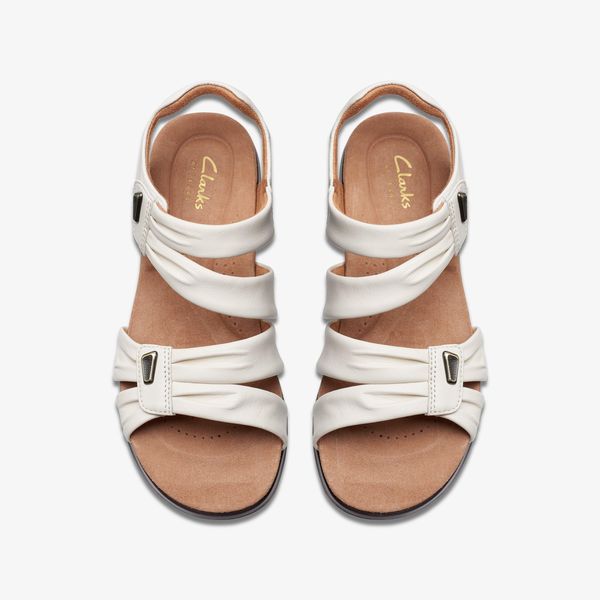 Women's Kitly Ave Off White Leather Flat Sandals - Image 6