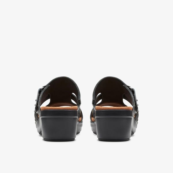 Women's Tuleah Jane Black Leather Heeled Sandals - Image 5