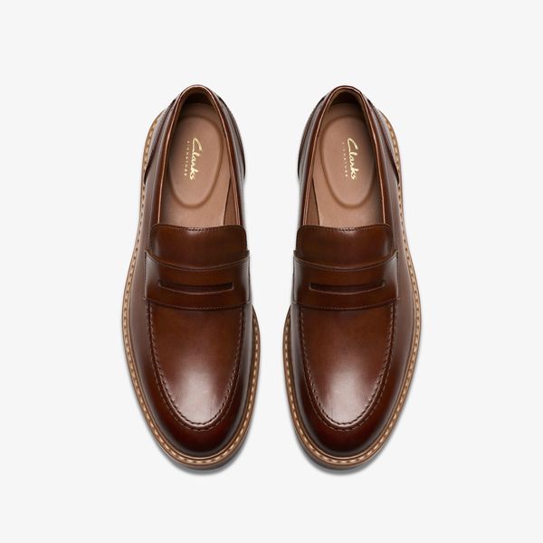 Mens Aldwin Step Mid Tan Leather Loafer Shoes - Image 6