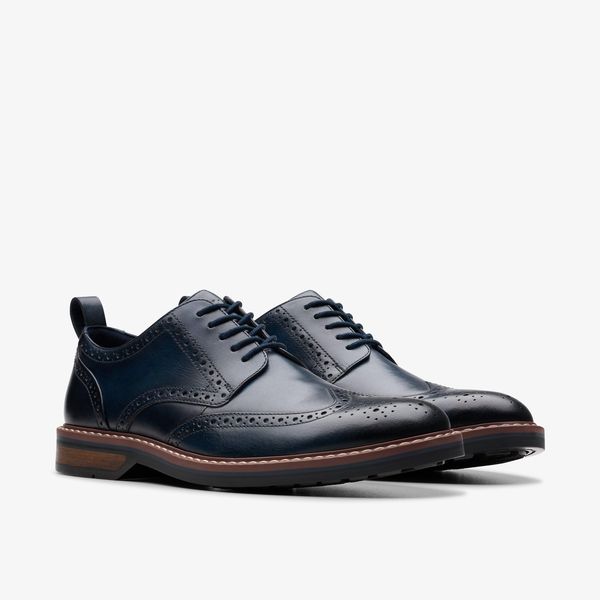 Mens Aldwin Limit Navy Leather Oxford Shoes - Image 4