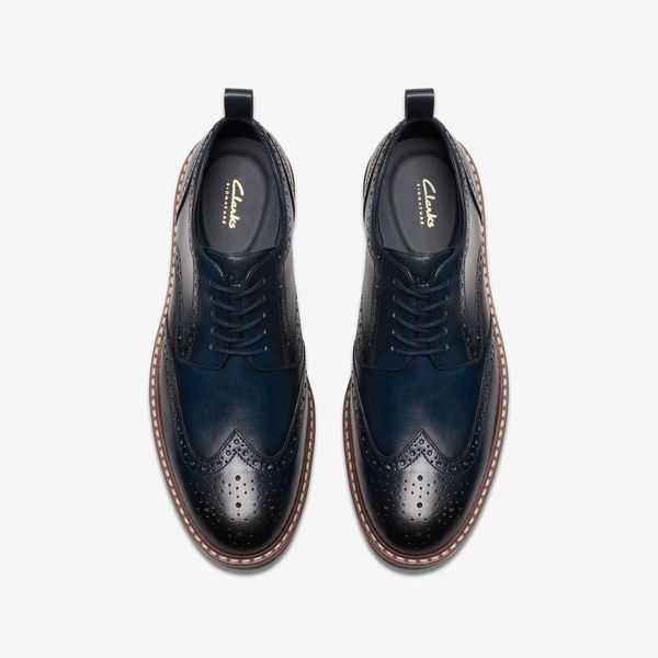 Mens Aldwin Limit Navy Leather Oxford Shoes - Image 6