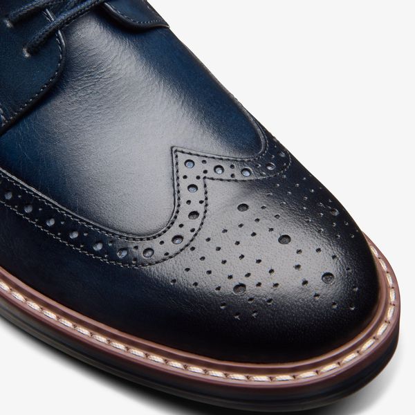 Mens Aldwin Limit Navy Leather Oxford Shoes - Image 7