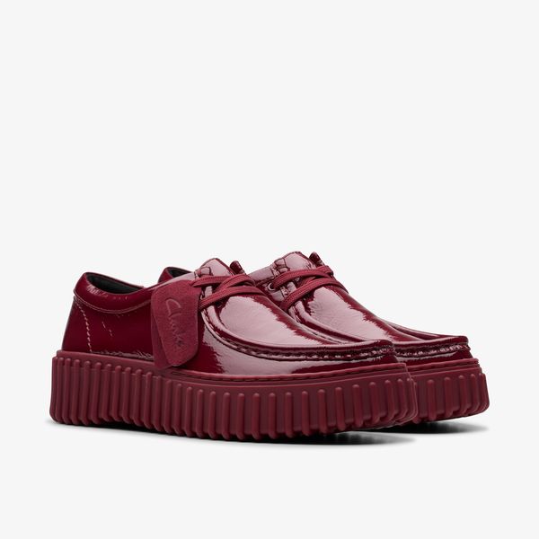 Womens Torhill Bee Burgundy Patent Wallabee - Image 4