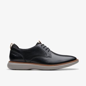 Men's Brantin Plain Black Leather Oxfords