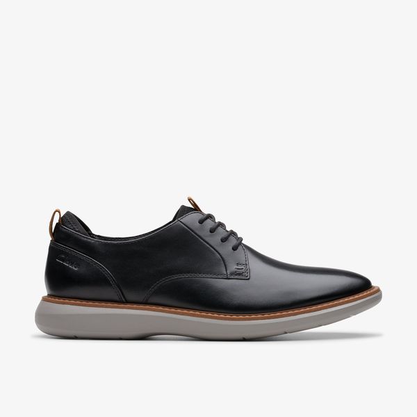 Men's Brantin Plain Black Leather Oxfords