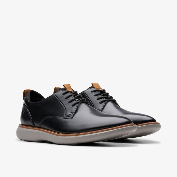 Men's Brantin Plain Black Leather Oxfords - Image 4