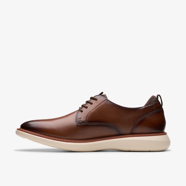 Men's Brantin Plain Dark Tan Leather Oxfords - Image 2
