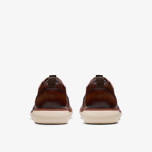 Men's Brantin Plain Dark Tan Leather Oxfords - Image 5