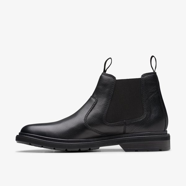 Mens Burchill Up Black Leather Chelsea Boots - Image 2