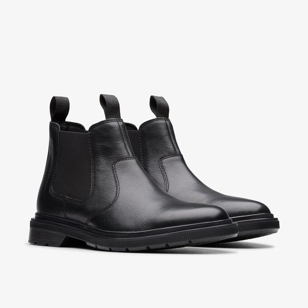 Mens Burchill Up Black Leather Chelsea Boots - Image 4