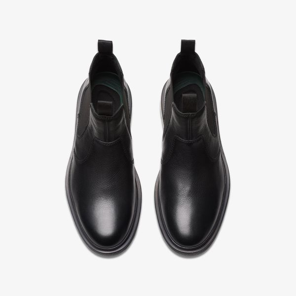 Mens Burchill Up Black Leather Chelsea Boots - Image 6