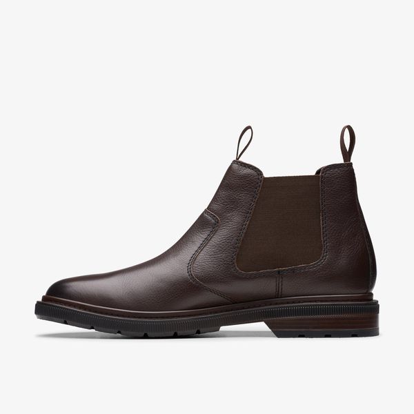 Mens Burchill Up Dark Brown Leather Chelsea Boots - Image 2