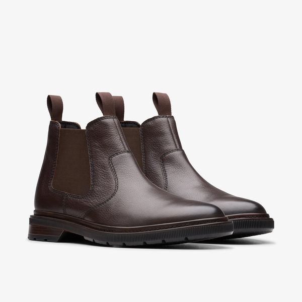 Mens Burchill Up Dark Brown Leather Chelsea Boots - Image 4