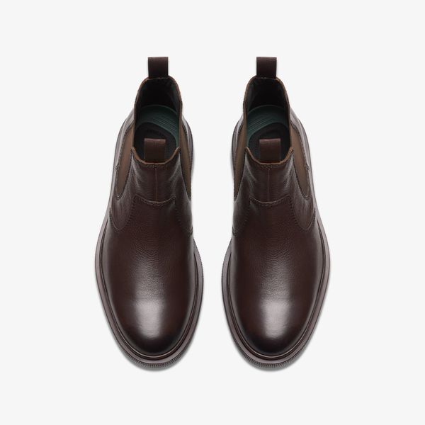 Mens Burchill Up Dark Brown Leather Chelsea Boots - Image 6