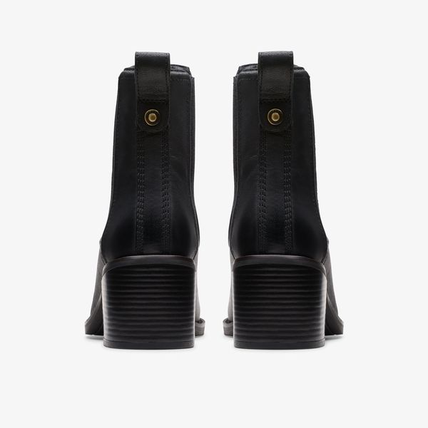 Womens Chamberly Top Black Leather Chelsea Boots - Image 5