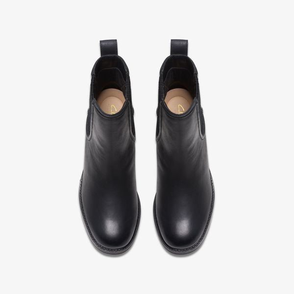 Womens Chamberly Top Black Leather Chelsea Boots - Image 6