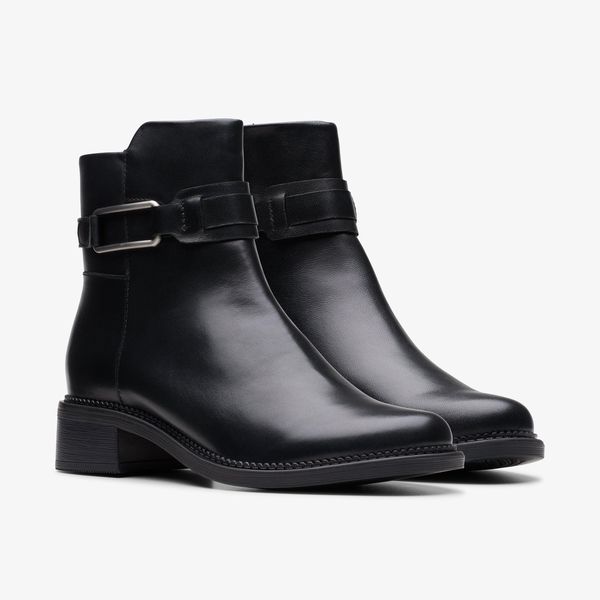 Women's Maye Bella Black Leather Ankle Boots - Image 4