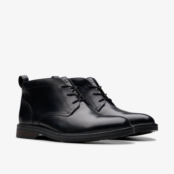 Men's Aldwin Chukka Black Leather Boots - Image 4