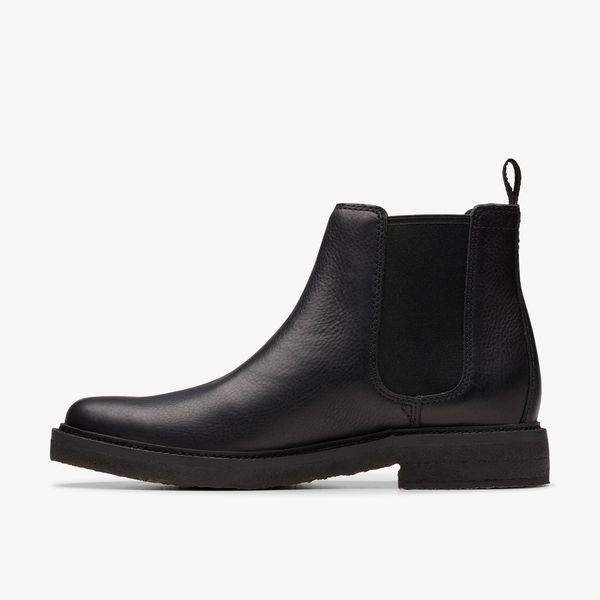 Mens Clarkdale Easy Black Leather Chelsea Boots - Image 2