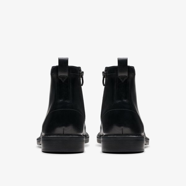 Mens Aldwin Cap Black Leather Oxford Boots - Image 5