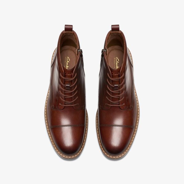 Mens Aldwin Cap Mid Tan Leather Oxford Boots - Image 6