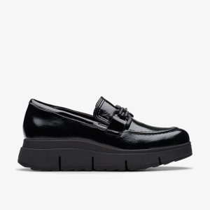 Womens Loriini Izzy Black Patent Loafers