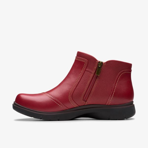 Womens Certina Joy Red Leather Ankle Boots - Image 2