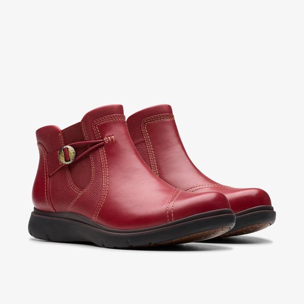 Womens Certina Joy Red Leather Ankle Boots - Image 4